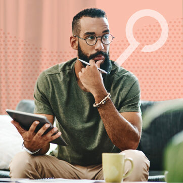 Images/Resources/Content Article Images/Inline Images/cc-fine-print-inline2.jpg Bearded man with round glasses in a pondering pose holding a tablet on one hand and a pen on the other.