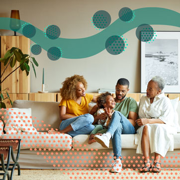 A family having some quality time on the couch